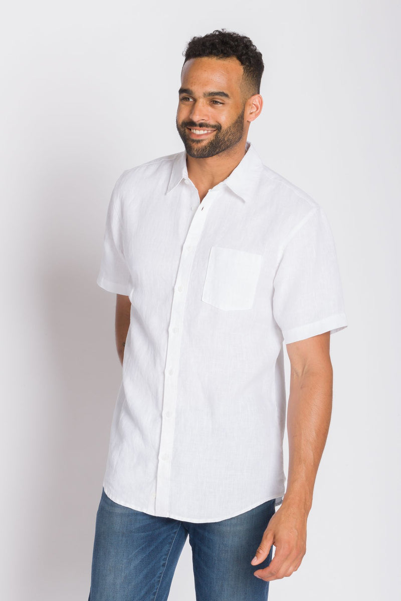 Linen Short Sleeve Button Down Shirt