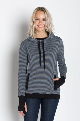 Luna A | Women's Plated Knit Cowl Neck Pullover