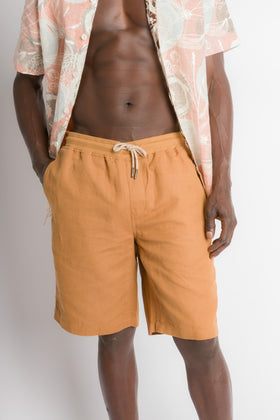 Carl | Men's Cotton Linen Blend Woven Shorts