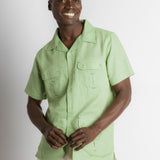 MStar | Men's Linen Cotton Blend Short Sleeve Safari Shirt