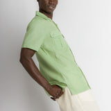 MStar | Men's Linen Cotton Blend Short Sleeve Safari Shirt