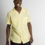 MStar | Men's Linen Cotton Blend Short Sleeve Safari Shirt