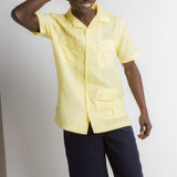 MStar | Men's Linen Cotton Blend Short Sleeve Safari Shirt