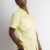 MStar | Men's Linen Cotton Blend Short Sleeve Safari Shirt