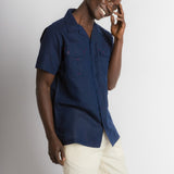 MStar | Men's Linen Cotton Blend Short Sleeve Safari Shirt