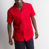 MStar | Men's Linen Cotton Blend Short Sleeve Safari Shirt