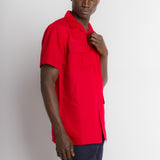 MStar | Men's Linen Cotton Blend Short Sleeve Safari Shirt