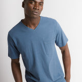 Oliver | Men's Anti-Stain Cotton Linen Blend V-Neck Pocket T-Shirt