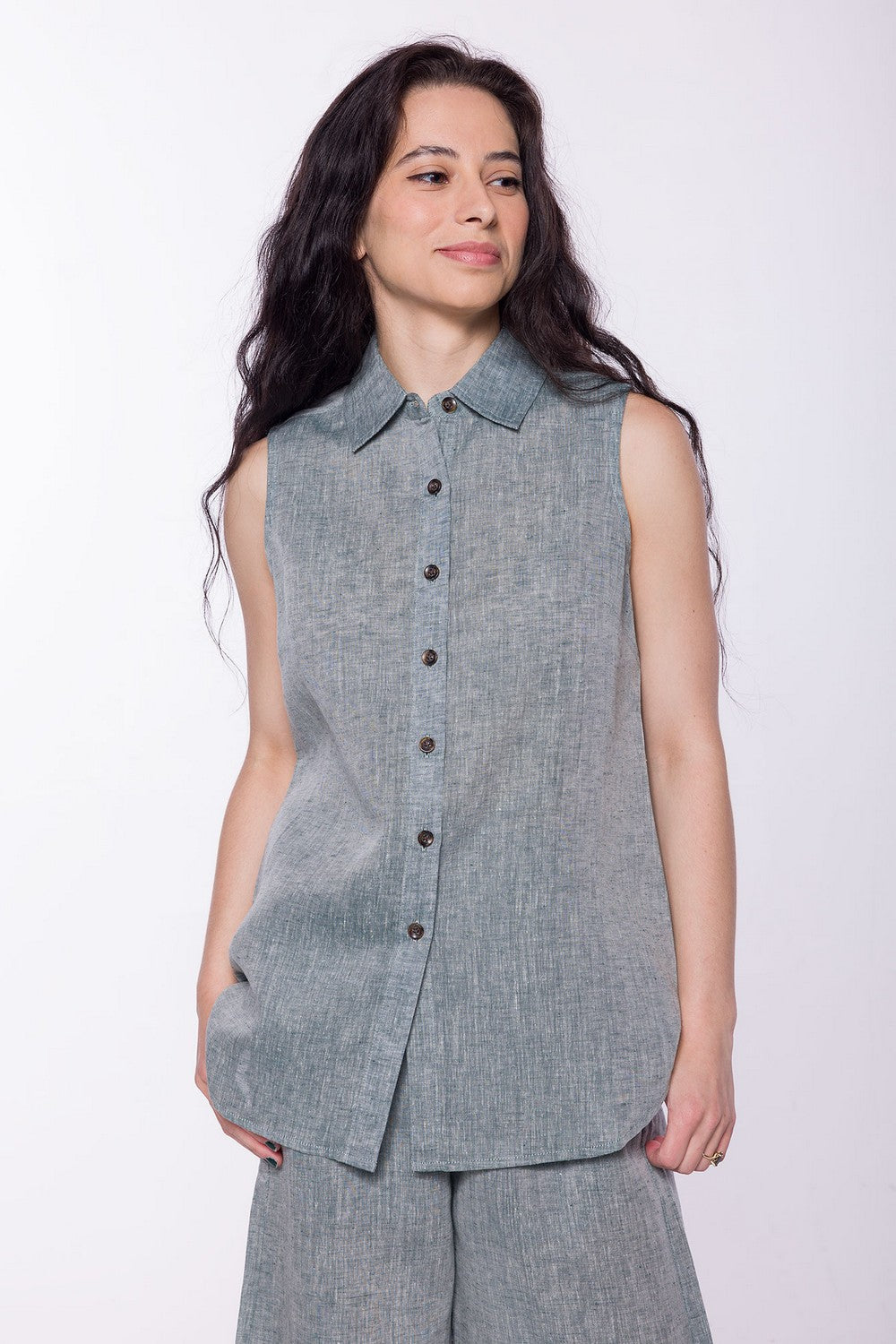 Lahaina | Women's Stainproof Linen-Lyocell Blend Shirt