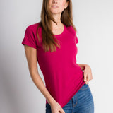 Hope | Women's Anti-Stain Cotton Linen Scoop Bottom Short Sleeve Top