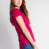 Hope | Women's Anti-Stain Cotton Linen Scoop Bottom Short Sleeve Top