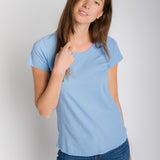 Hope | Women's Anti-Stain Cotton Linen Scoop Bottom Short Sleeve Top