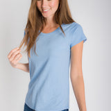 Hope | Women's Anti-Stain Cotton Linen Scoop Bottom Short Sleeve Top