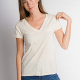 Vanessa Unbranded | Women's Anti-Stain Logo-less Deep V-neck T-Shirt