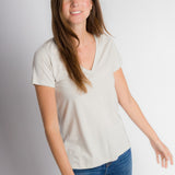 Vanessa Unbranded | Women's Anti-Stain Logo-less Deep V-neck T-Shirt