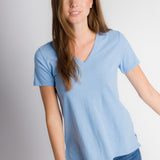 Scarlett | Women's Anti-Stain Linen Cotton Blend V-Neck T-Shirt