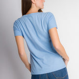 Scarlett | Women's Anti-Stain Linen Cotton Blend V-Neck T-Shirt