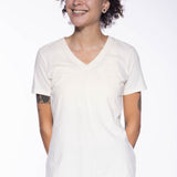 Scarlett | Women's Anti-Stain Linen Cotton Blend V-Neck T-Shirt