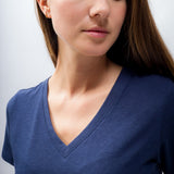 Scarlett | Women's Anti-Stain Linen Cotton Blend V-Neck T-Shirt