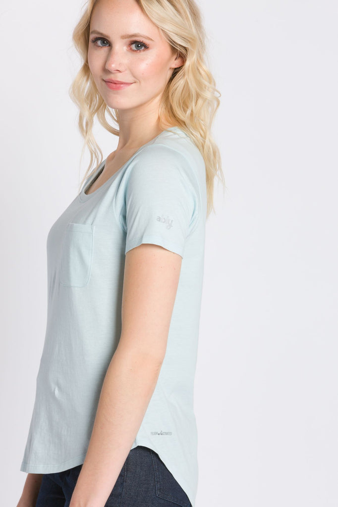 Polly  Women's Anti-Stain Dropped Neckline Tee – Ably Apparel