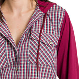 Bellatrix | Women's Long Sleeve Shirt With Hood and Jersey Sleeves