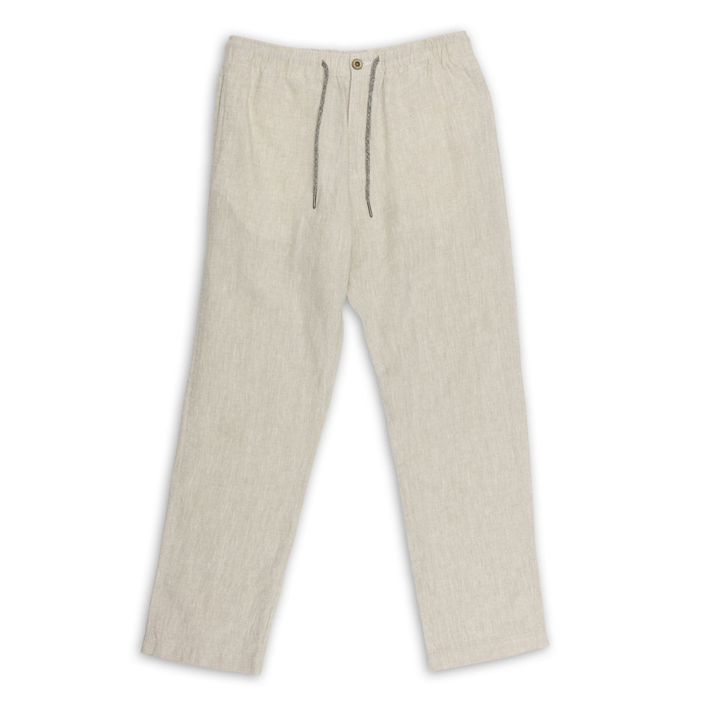 Men's Linen Pants Tang Suit Drawstring Beach Loose Straight Trousers | eBay