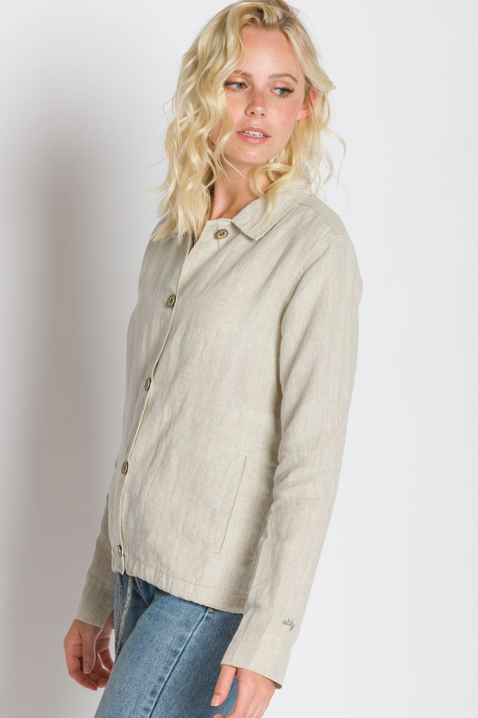 Cora  Women's Linen Woven Jacket – Ably Apparel
