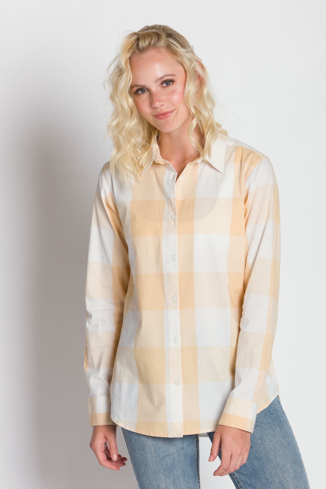 Julie | Women's Long Sleeve Plaid Button Up Shirt
