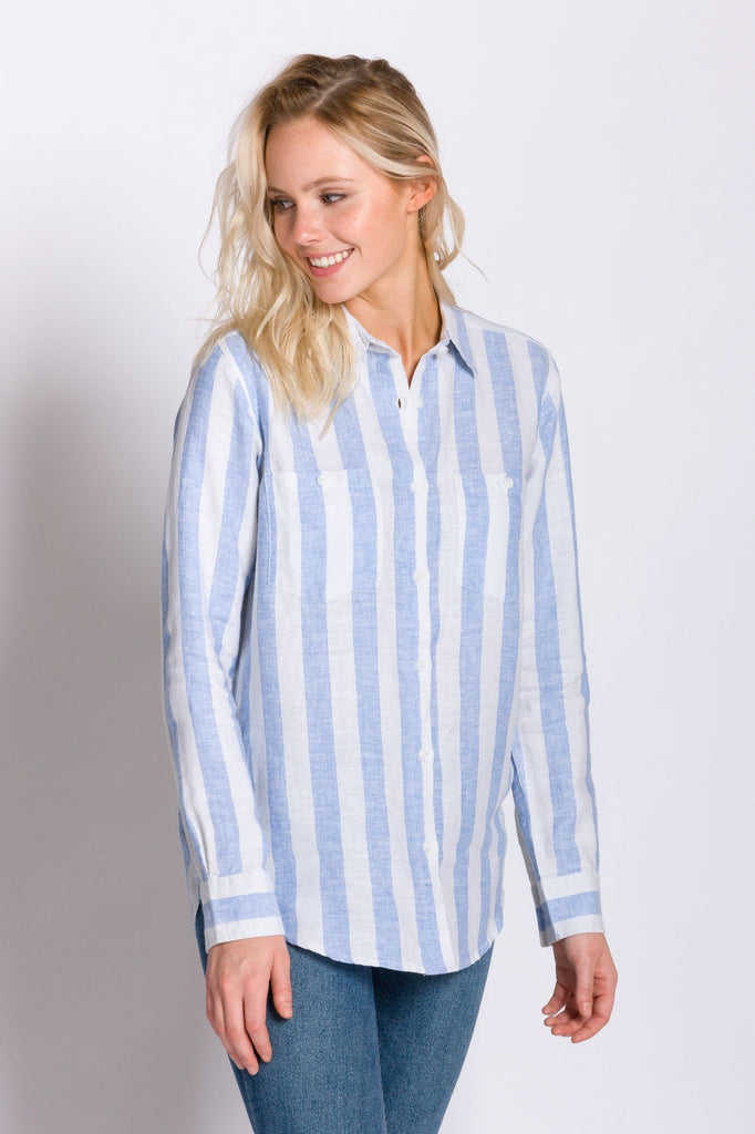 Delora | Women's Long Sleeve Linen Shirt – Ably Apparel