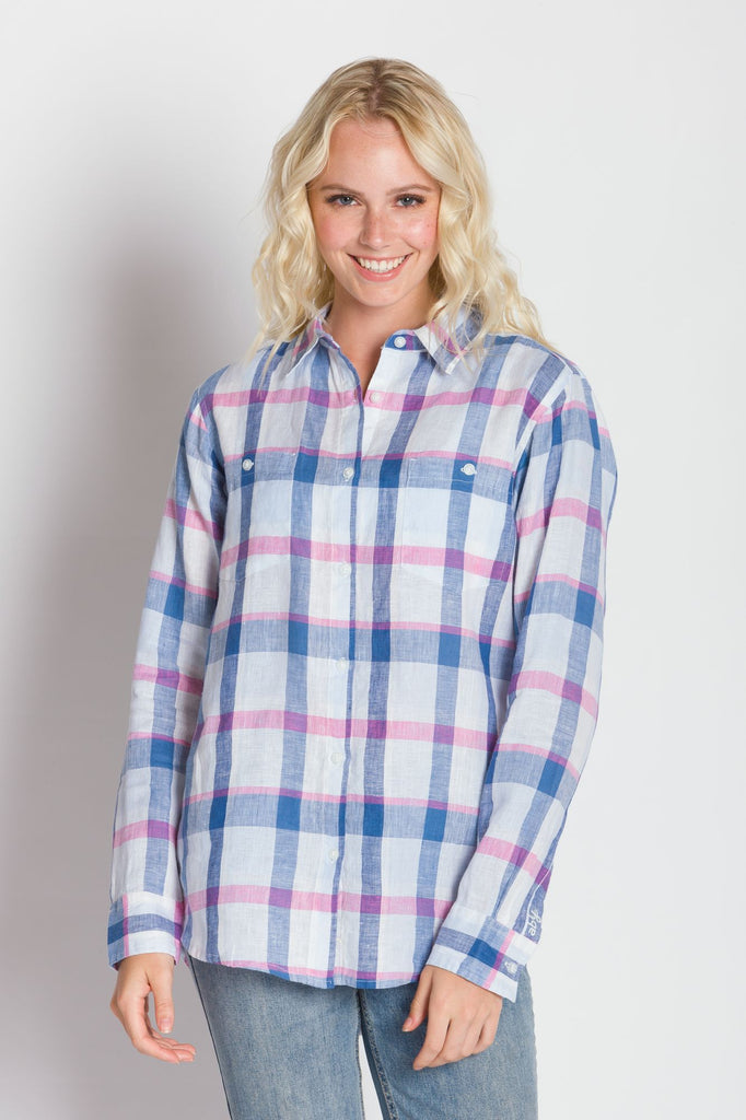 Delora   Women's Long Sleeve Linen Shirt – Ably Apparel