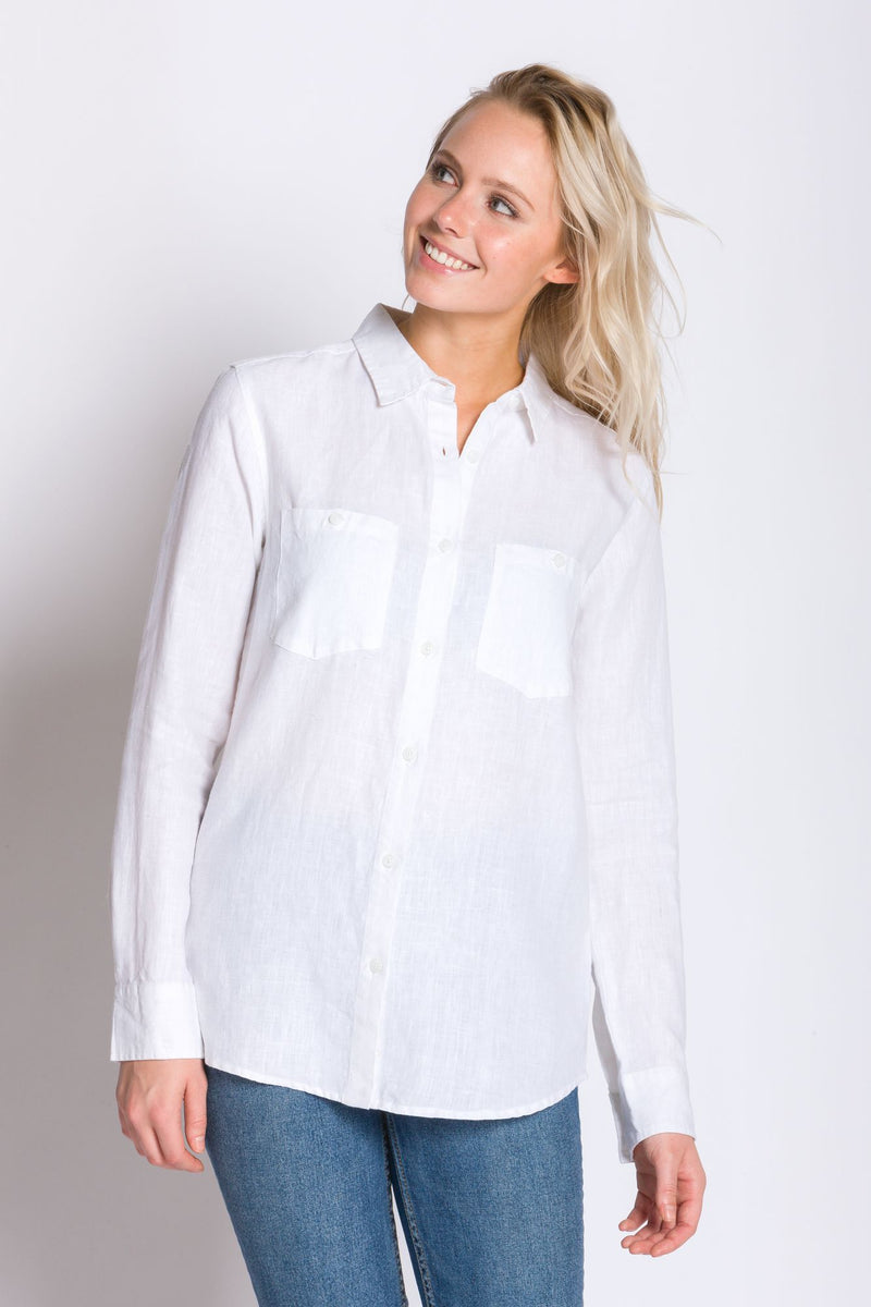 Delora | Women's Long Sleeve Linen Shirt – Ably Apparel