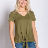 Sadie | Women's Knit Tie Bottom Shirt