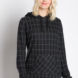 Cecilia | Women's Hooded Windowpane Lightweight Sweatshirt