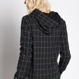 Cecilia | Women's Hooded Windowpane Lightweight Sweatshirt