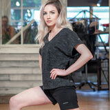 Daisy | Women's Short Sleeve Relaxed V-Neck Slub Knit Top