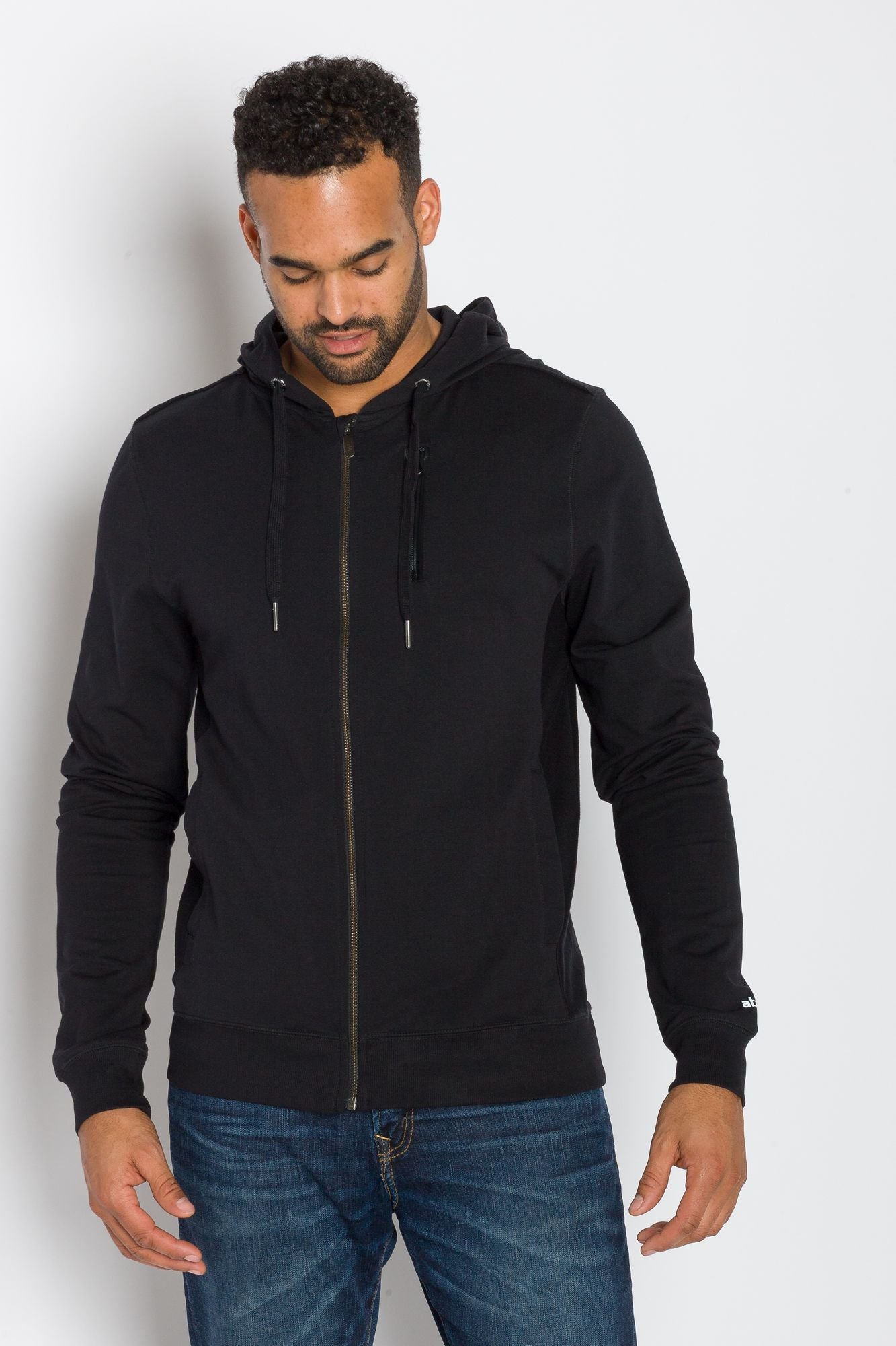 Mens Clothing 11 Degrees Zip Hoodie Crivit# Mens Black Cotton Full