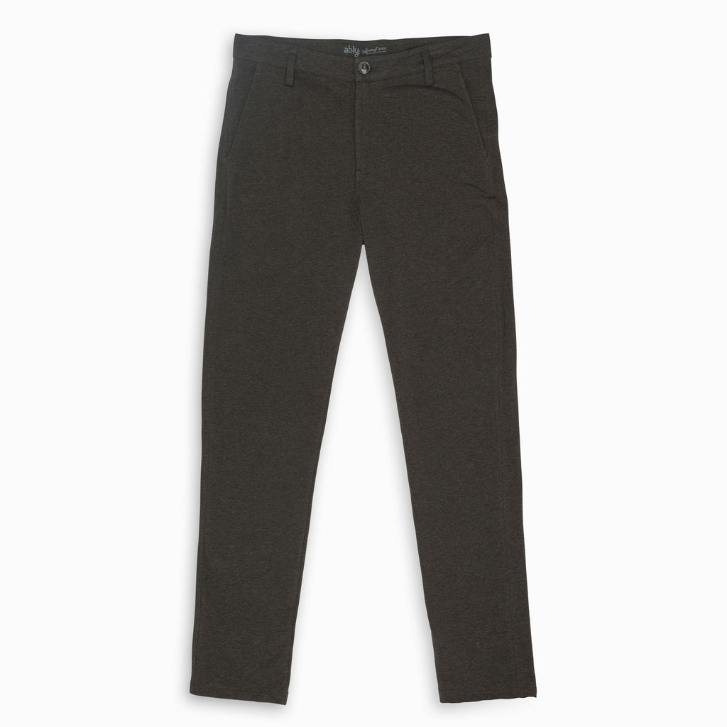 Charcoal Knitted Stretch Trousers