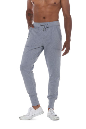 AMY COULEE Mens Cotton Yoga Pants Running Workout Lightweight Sweatpants  Open Bottom Lounge Pants with Pockets Medium Dark Gray