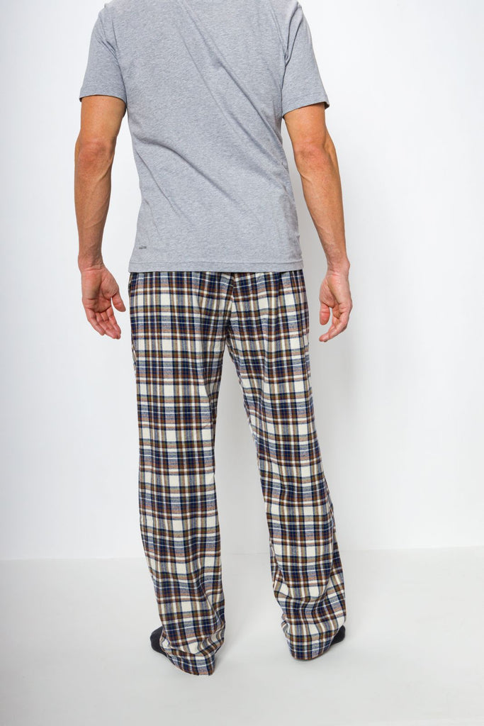 Grey Plaid Men's Flannel PJ Pant