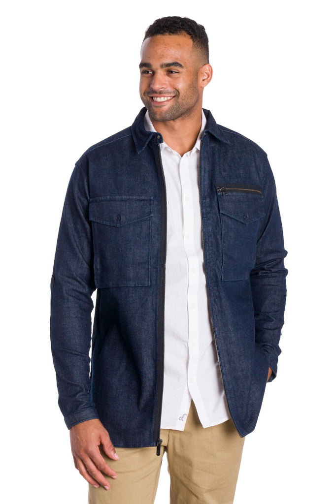 Mens Cotton Spandex Long Sleeve Denim Shirts For Men With Breast