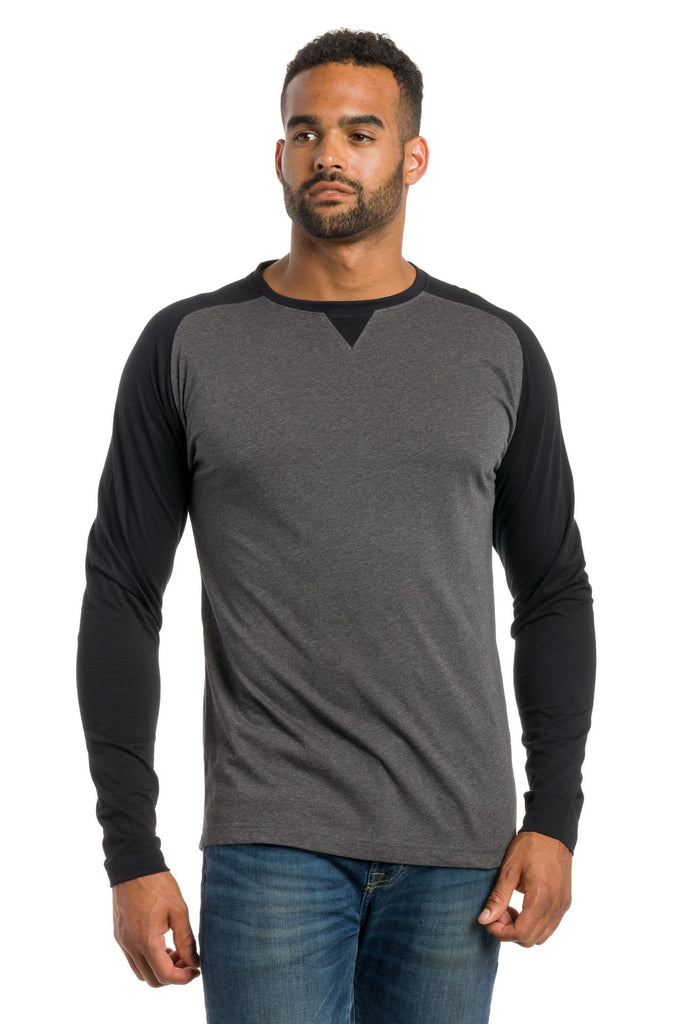 Eco Cotton Ribbed Henley Round Neck Stretch Tee, T-Shirts