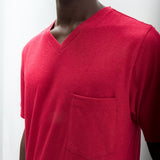 Oliver | Men's Anti-Stain Cotton Linen Blend V-Neck Pocket T-Shirt