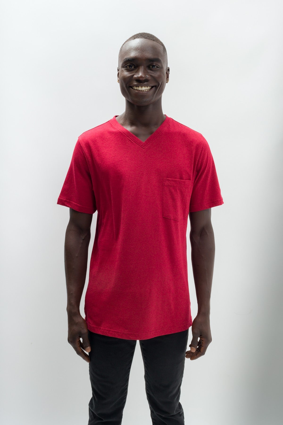 Oliver | Men's Anti-Stain Cotton Linen Blend V-Neck Pocket T-Shirt