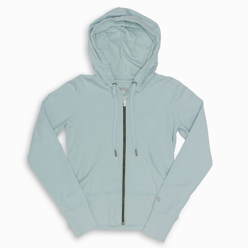 Lightweight zip up sweater top