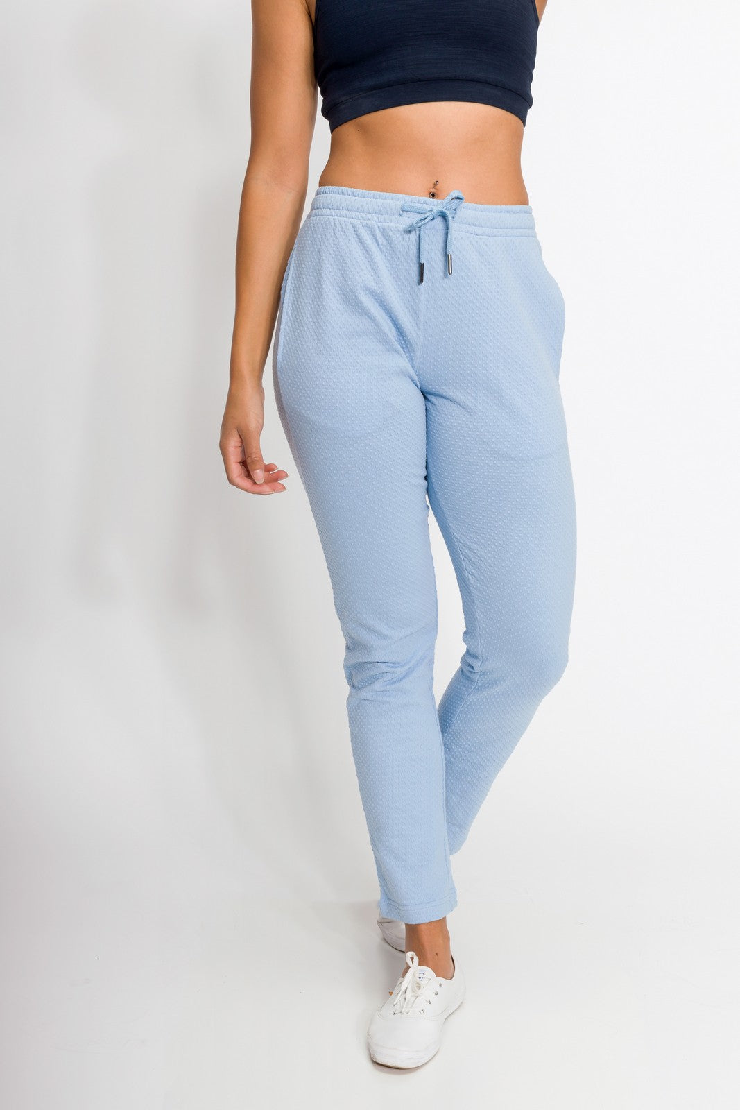 Gwen | Women's Bubble Knit Elastic Waist Band Sweatpants