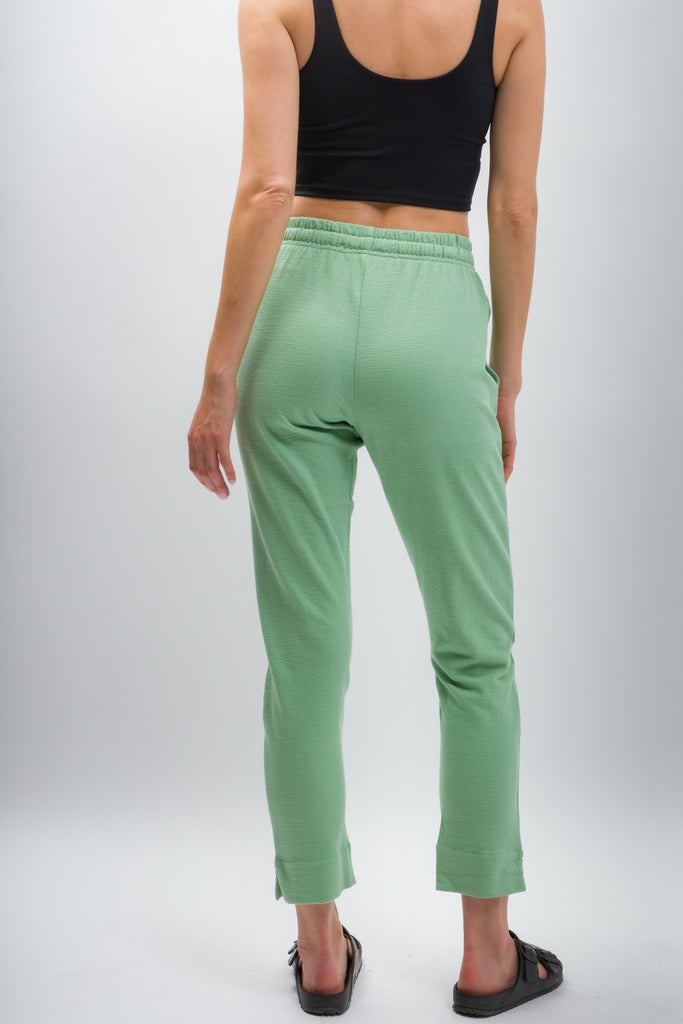 KNIT PANTS - Light green