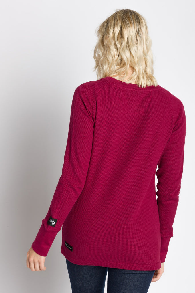 Hazel | Women's Raglan Thermal Crew Neck Shirt