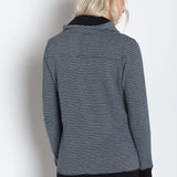 Luna A | Women's Plated Knit Cowl Neck Pullover