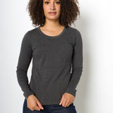 Pamela Heavy Tee | Women's Long Sleeve Crew Neck