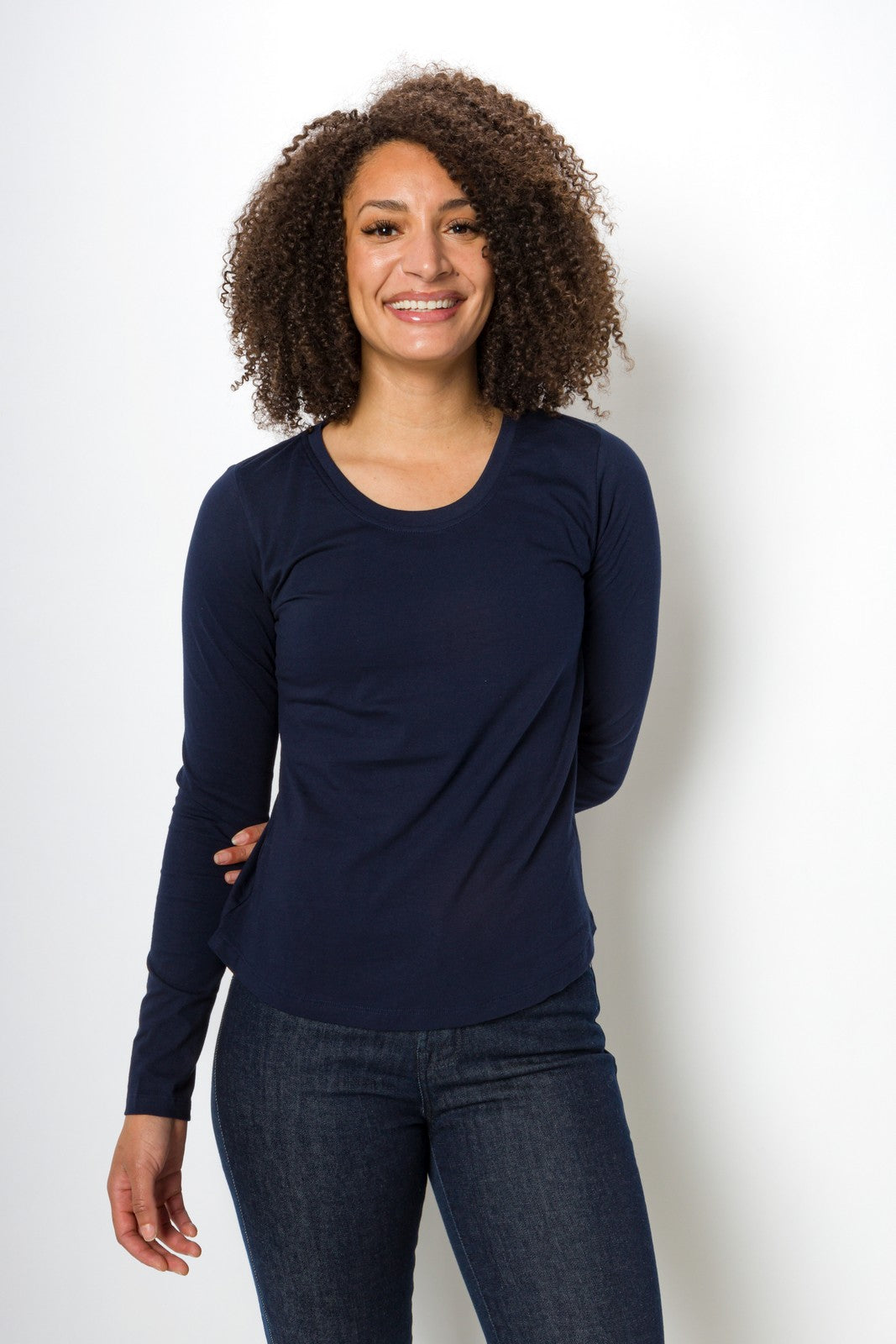 Pamela Heavy Tee | Women's Long Sleeve Crew Neck